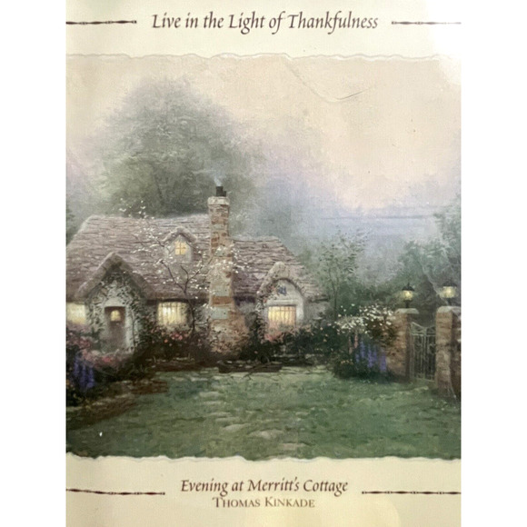 Vtg Thomas Kinkade Framed Print Simpler Times & Evening At Metritis Cot Set Of 2 - Picture 6 of 8